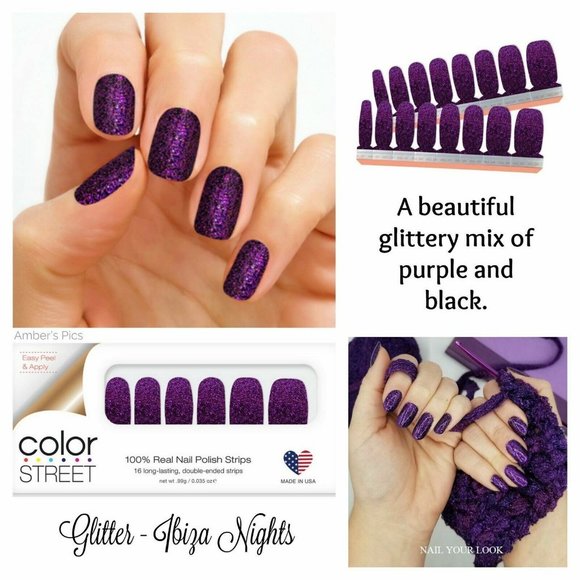 Color Street 100% Nail Polish Strips Ibiza Nights Glitter - Picture 5 of 7